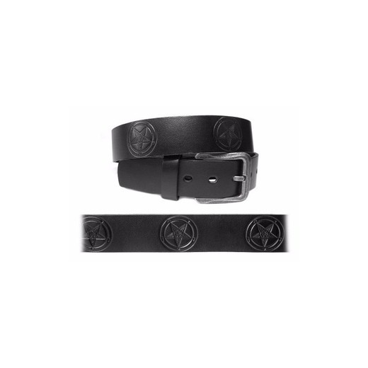 Cintura Mode Wichtig Leder-Gürtel Pentagramm Black