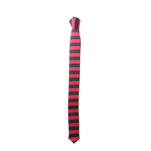 Corbata Fina Rayas negras y rojas