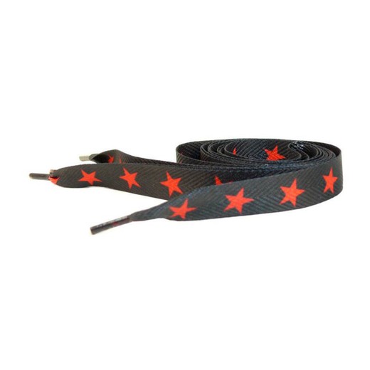 Lace Shoes Wide Black Red Star