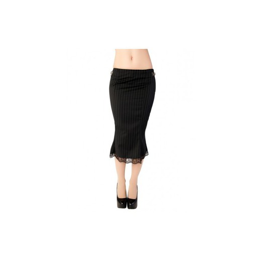 Aderlass Pretty Skirt Pin Stripe Preto-Branco