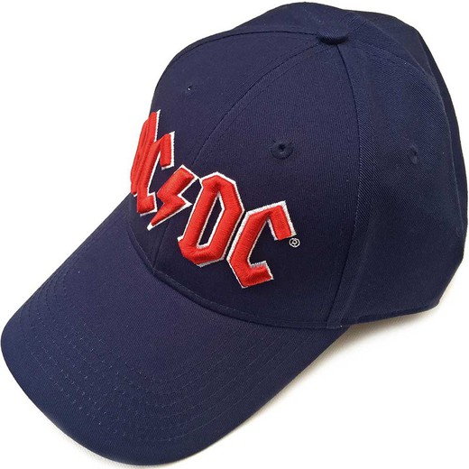 Gorra de beisbol AC/DC unisex: Red Logo (Navy Blue)