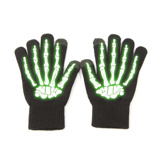 Guantes de esqueleto neón