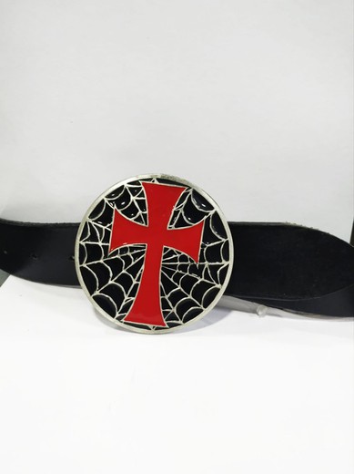 Red Cross Buckle with Cobweb