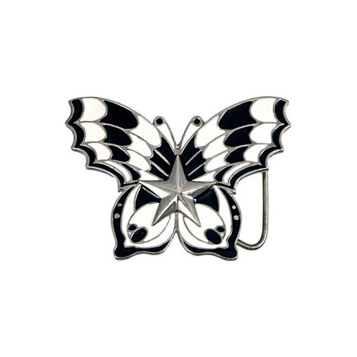Boucle papillon noire et blanche