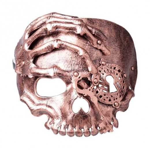 Mascara Steampunk Copper Skull