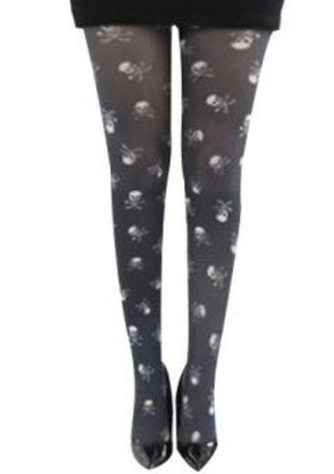 Stockings with Skulls in White