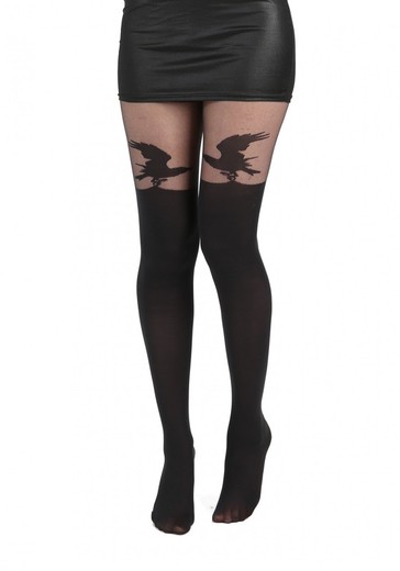 Meia Raven Efeito Collants