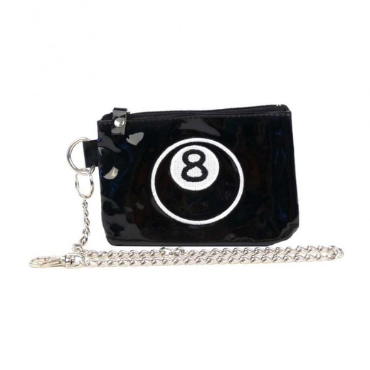Bright Black Wallet With 8 Ball