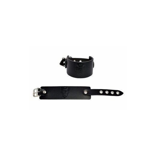Bracelet Mode Wichtig Leder-Armband Skull Noir
