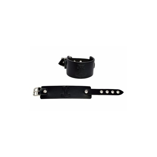 Braccialetto nero Mode Wichtig Leder-Armband Thor Hammer