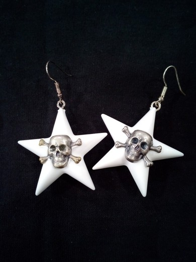 Silver White Star Silver Earring