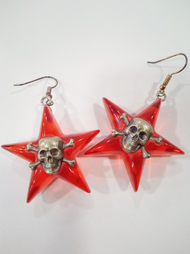 Transparent Red Star Earring