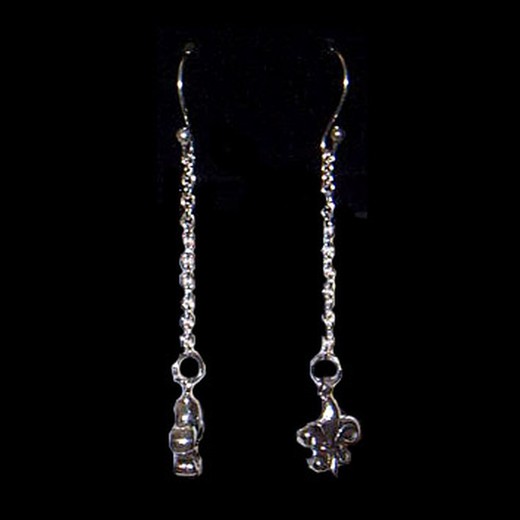 Chain and flower of lys earrings unit