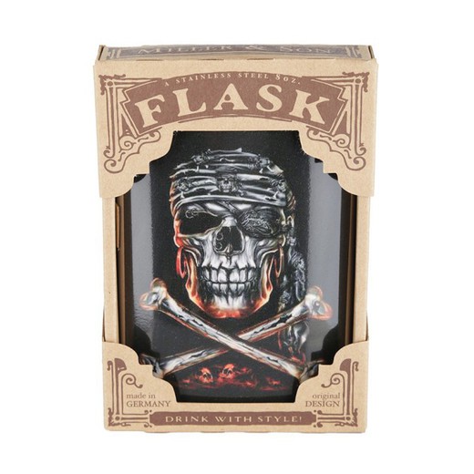 Hip Flask 100% Acero Shull And Crossbones