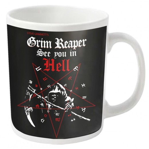 Grim Reaper - See You In Hell Mug (White)