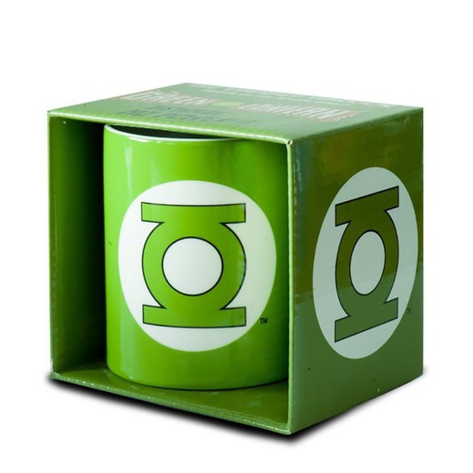 Caneca verde do logotipo de Latern