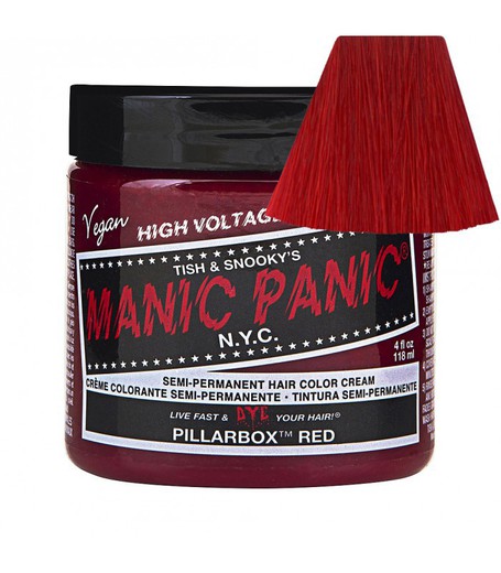 Manische paniek klassieke Pillarbox rode haarverf