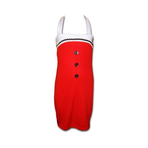 Robe Pin-Up Fille Rouge Et Blanc