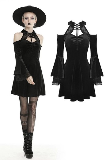 Gotische fluwelen jurk