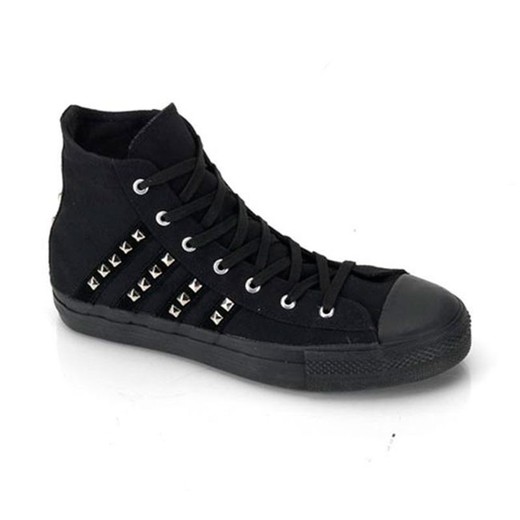 Deviant-103 Canvas Sneakers Pyramid Studded High Top Sneaker