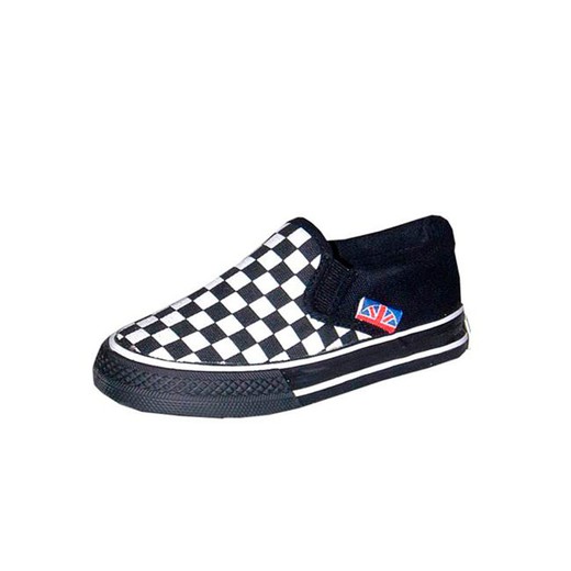 Kids Sneakers Black / White Slip On Checkerboard