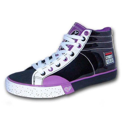 Sneaker W09 da donna in vernice Hi 2 nera / bianca / viola