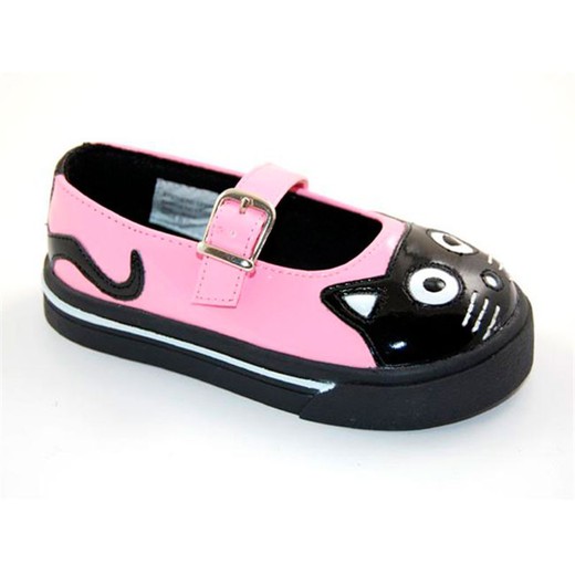 Kids Kitty Maryjane sneaker roze / zwarte schoenen