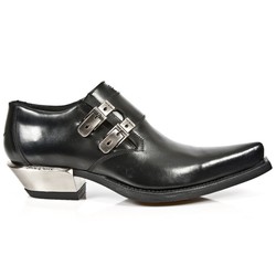 New Rock Shoes M.7934 S1 Antik Negro West Negro Acero Tacon Acero