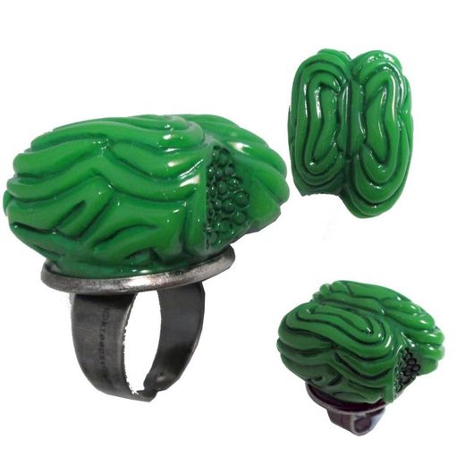 Green Zombie Brain Ring