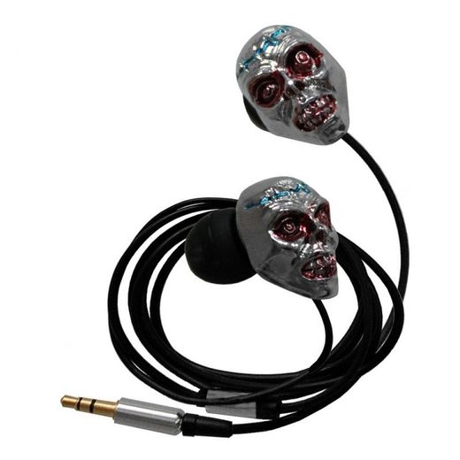 Auricular Plateado Zombie Azul