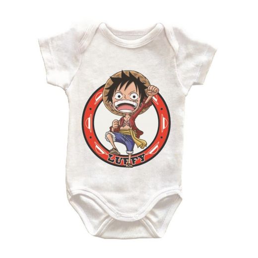 Body Bebe One Piece Luffy Blanco T