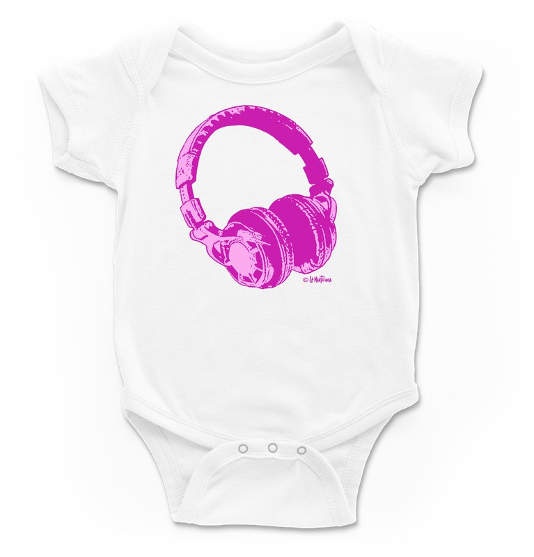 Body para bebé Auriculares Rosa en blanco — Camden Shop