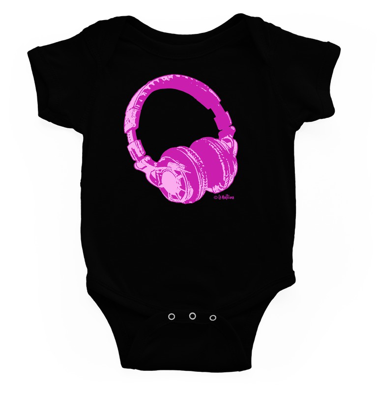 Body para bebé Auriculares Rosa negro — Camden Shop