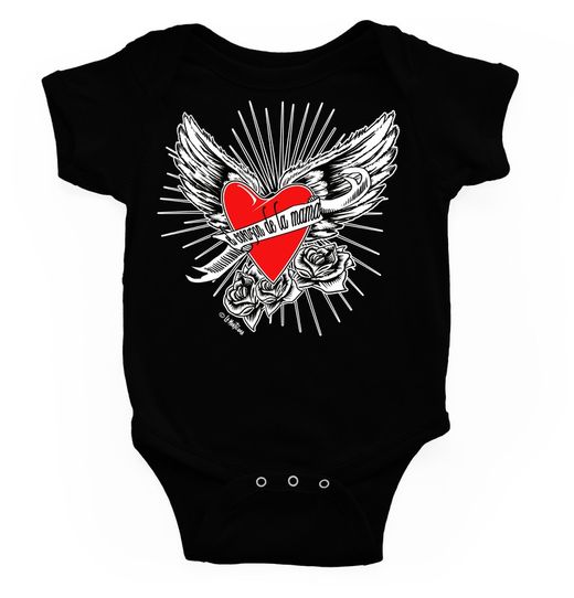 Body para bebé Corazón de la mama negro