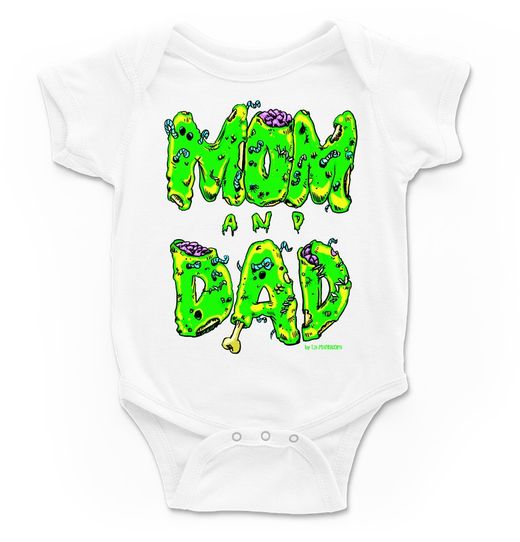 Body para bebé Mom & Dad en blanco