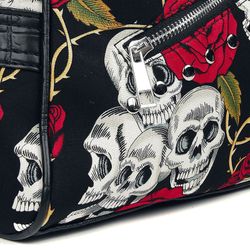 Bolso Negro Con Calavera Y Rosas