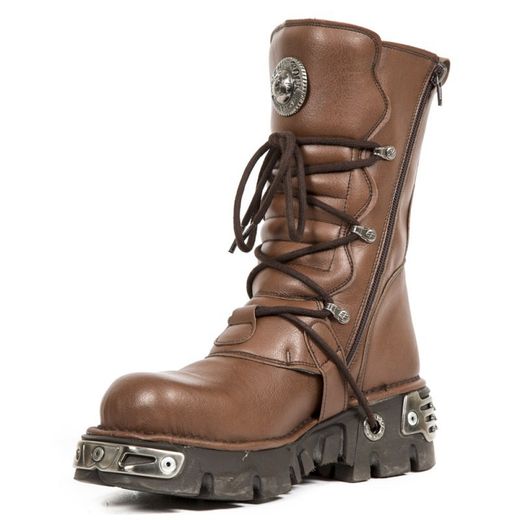 New Rock M.373-V5 Vegan micro leren laarzen, bruine Reactor Nozzles-opening