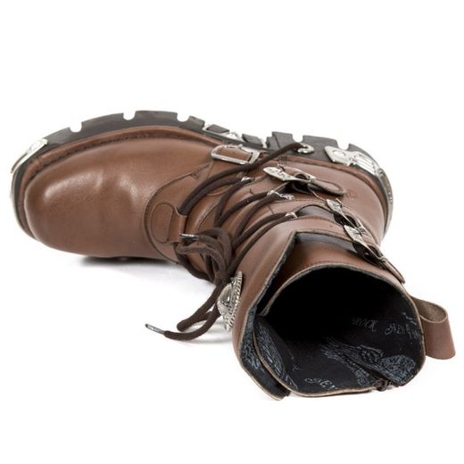 New Rock M.373-V5 Vegan micro leren laarzen, bruine Reactor Nozzles-opening