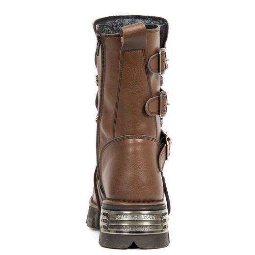 New Rock M.373-V5 Vegan micro leren laarzen, bruine Reactor Nozzles-opening