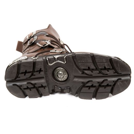 New Rock M.373-V5 Vegan micro leren laarzen, bruine Reactor Nozzles-opening