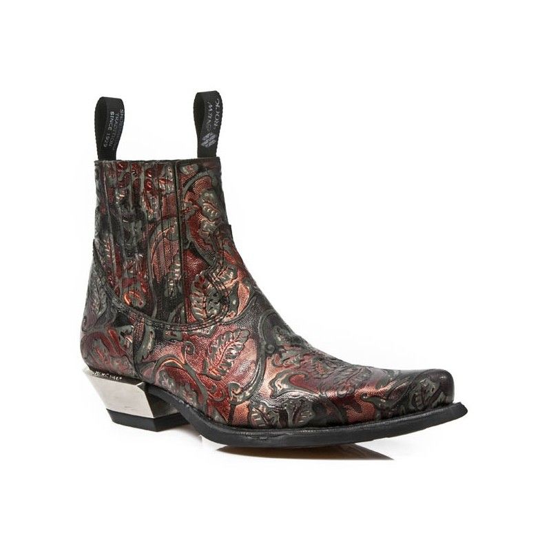 new rock vintage flower boots