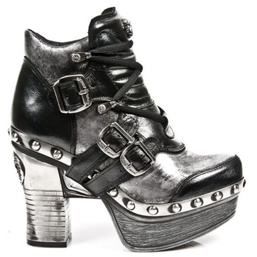 Stiefeletten New Rock M.Z010-C2 Nomada Black Box Flugzeug Pl Clog Black Stone Ent