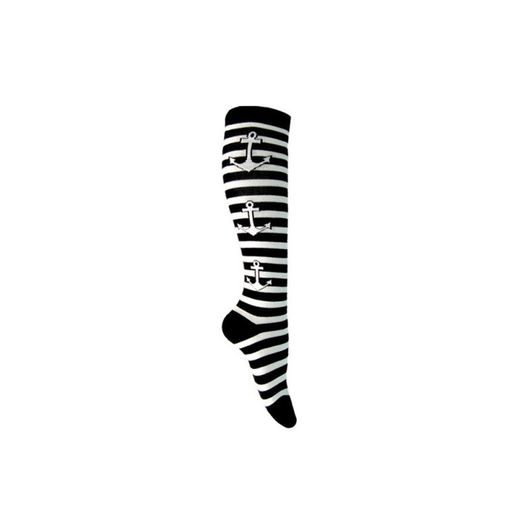 Calcetines Ancla Raya Negro Blanco Largo