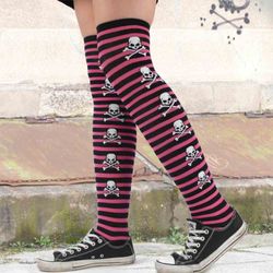 Calcetines sobre la rodilla rayas