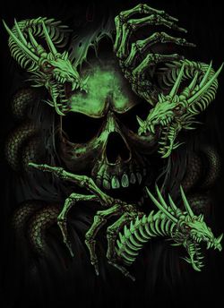 Camiseta Calavera Dragones - Glow in the Dark