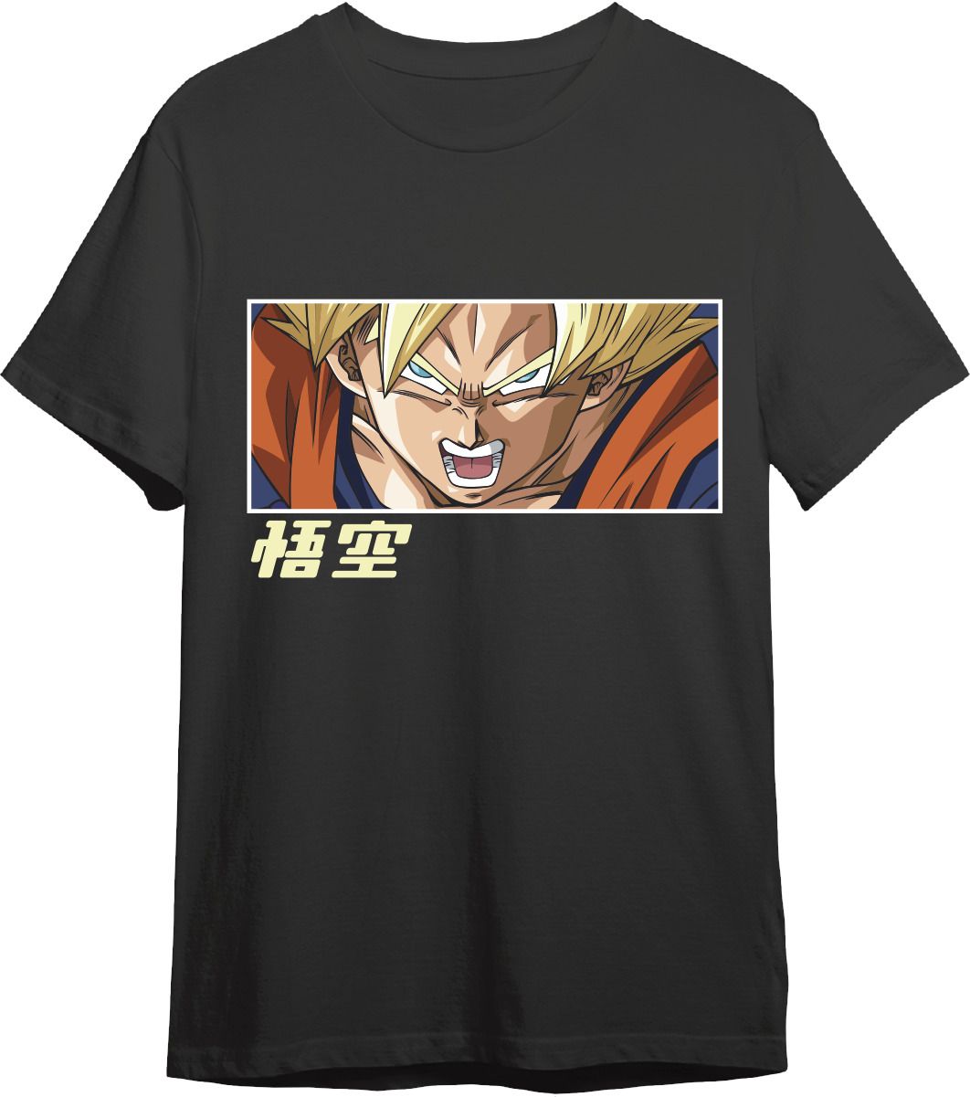 Camiseta Dbs Goku Super Saiyan Eyes Negro T