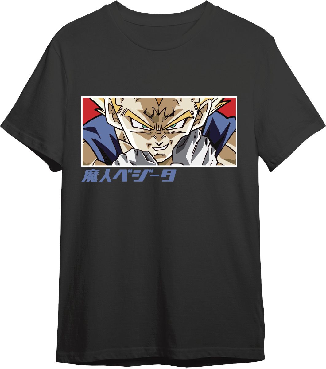 Camiseta Dbz Majin Vegeta Eyes Negro T