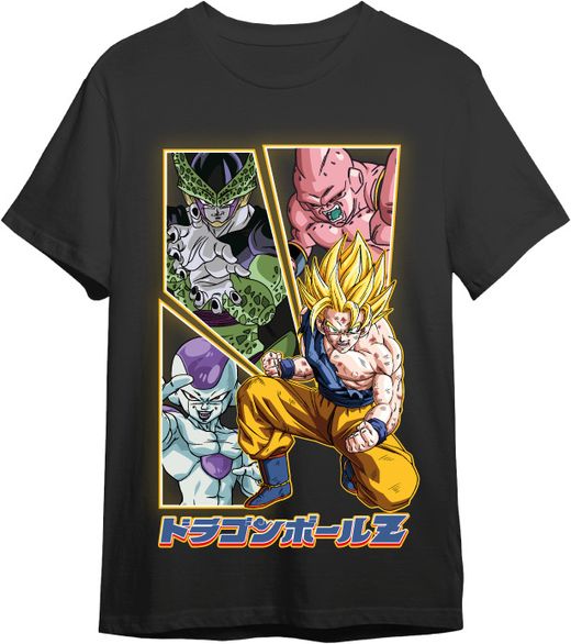 Camiseta Dbz Villains & Goku Negro T