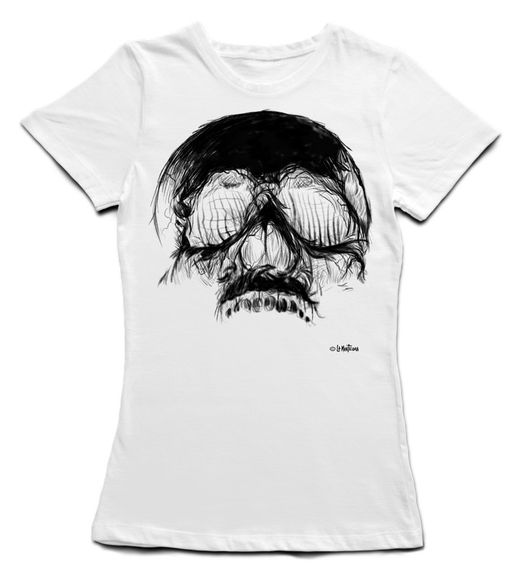 Camiseta entallada Calavera Free en blanco