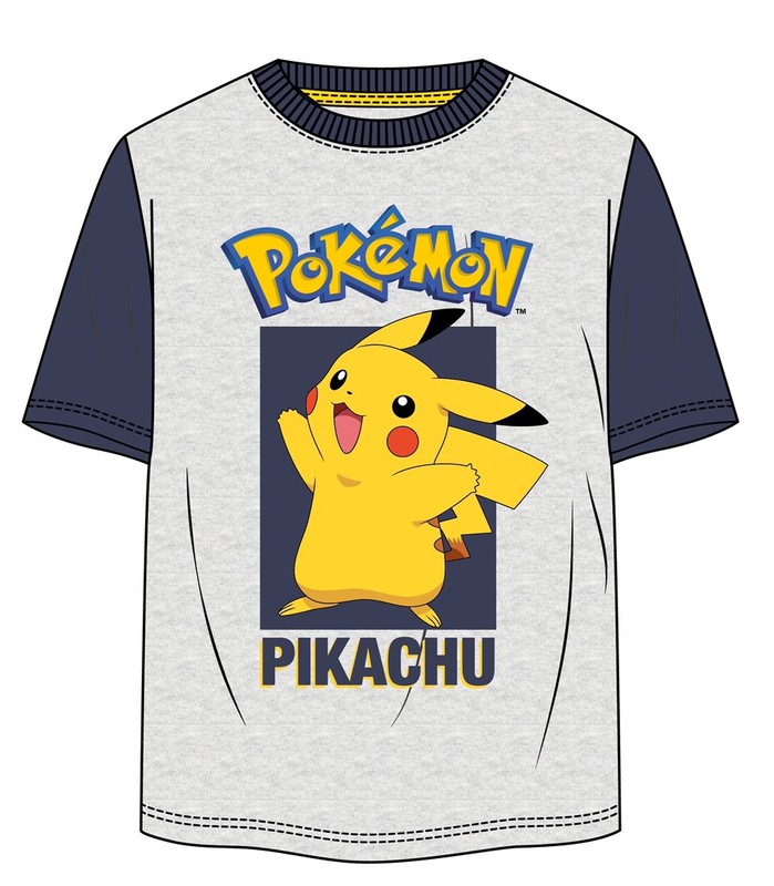 Pokemon Camiseta Niños Pikachu Pika Comic Gamer Kids White Top 11-12 Años,  Gris